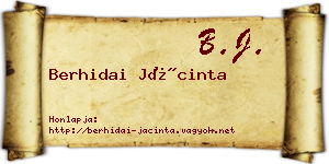 Berhidai Jácinta névjegykártya